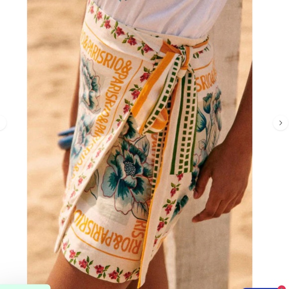 Women’s Vacay Mood On Floral.Printed Wrap Mini Skirt various - Picture 2 of 6